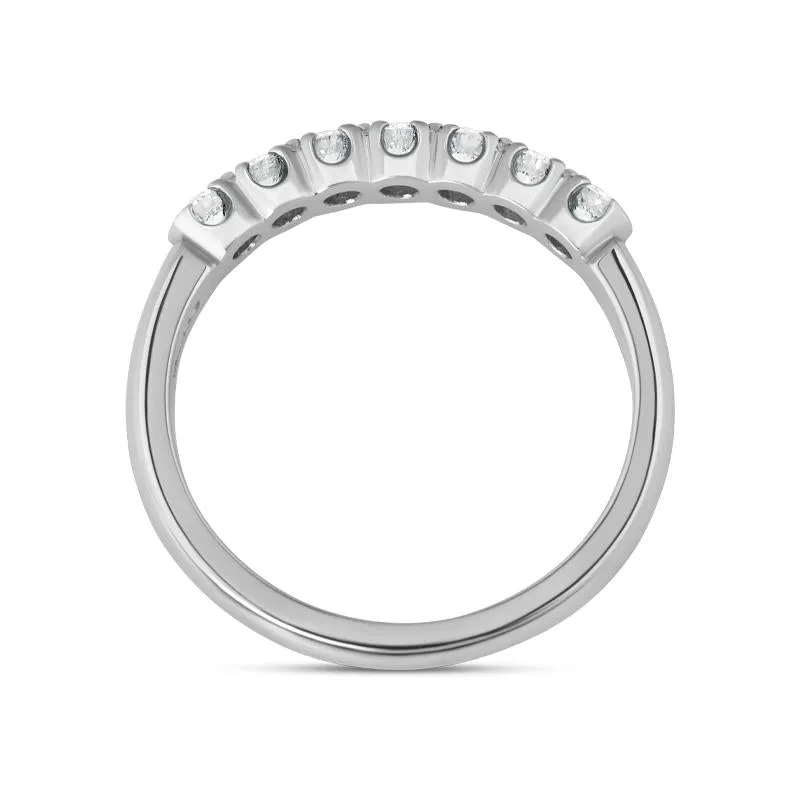 Platinum 0.30ct Diamond Claw Set Wedding Half Eternity Ring