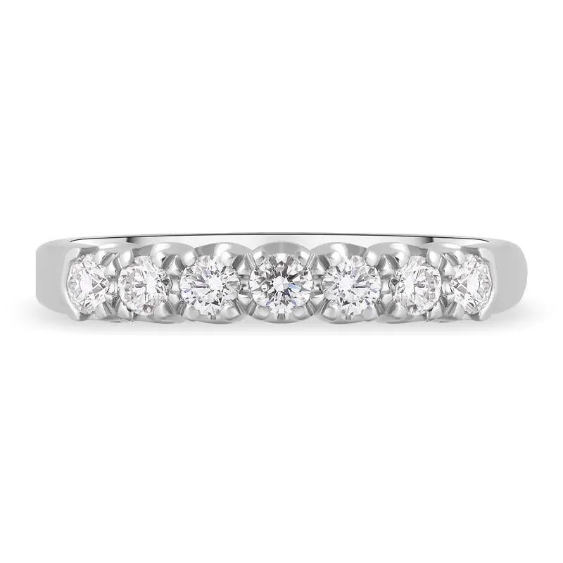 Platinum 0.30ct Diamond Claw Set Wedding Half Eternity Ring