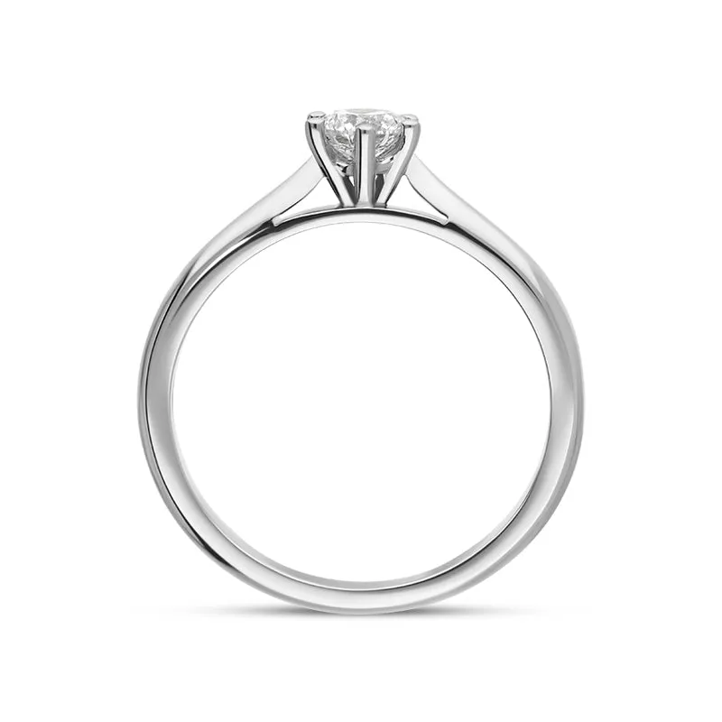 Platinum 0.33ct Diamond Round Brilliant Cut Six Claw Solitaire Ring