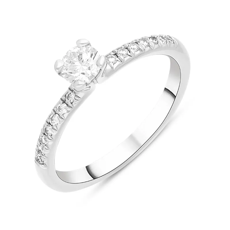 Platinum 0.33ct Diamond Shoulder Set Solitaire Ring