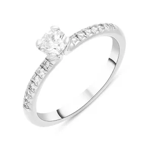 Platinum 0.33ct Diamond Shoulder Set Solitaire Ring