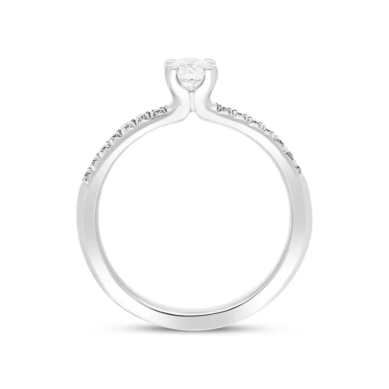 Platinum 0.33ct Diamond Shoulder Set Solitaire Ring