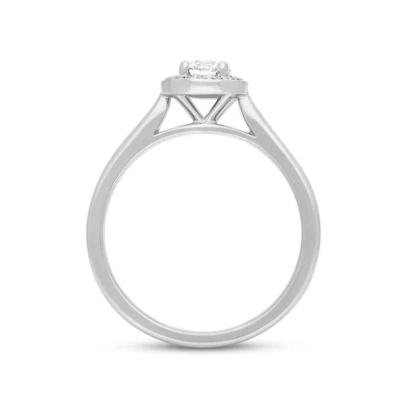 Platinum 0.37ct Diamond Round Cluster Ring