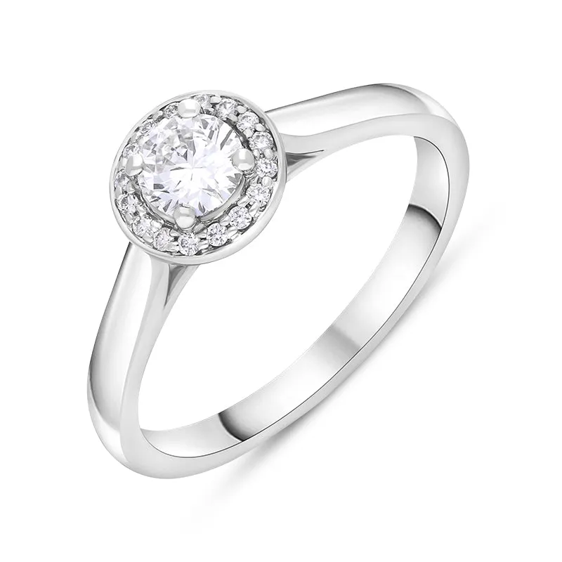 Platinum 0.37ct Diamond Round Cluster Ring