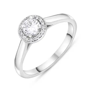 Platinum 0.37ct Diamond Round Cluster Ring
