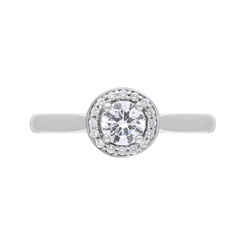 Platinum 0.37ct Diamond Round Cluster Ring