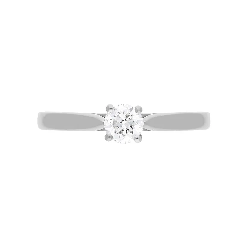 Platinum 0.40ct Diamond Round Brilliant Cut Claw Set Solitaire Ring