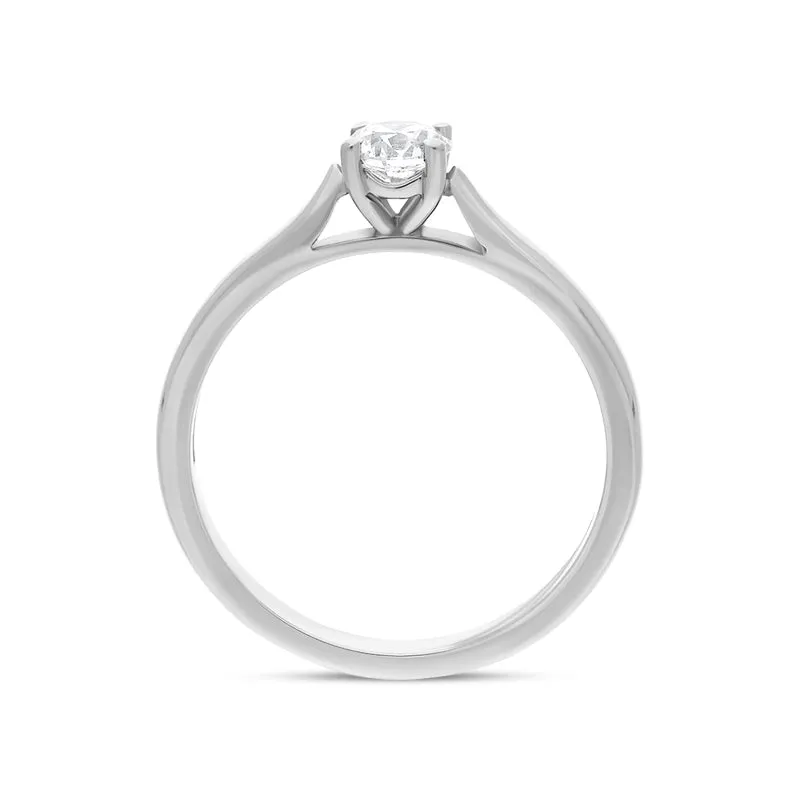 Platinum 0.40ct Diamond Round Brilliant Cut Claw Set Solitaire Ring