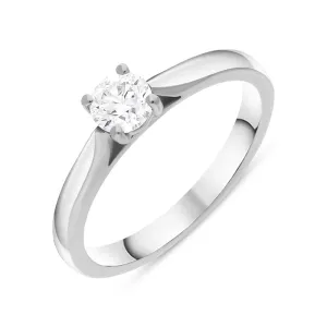 Platinum 0.40ct Diamond Round Brilliant Cut Claw Set Solitaire Ring