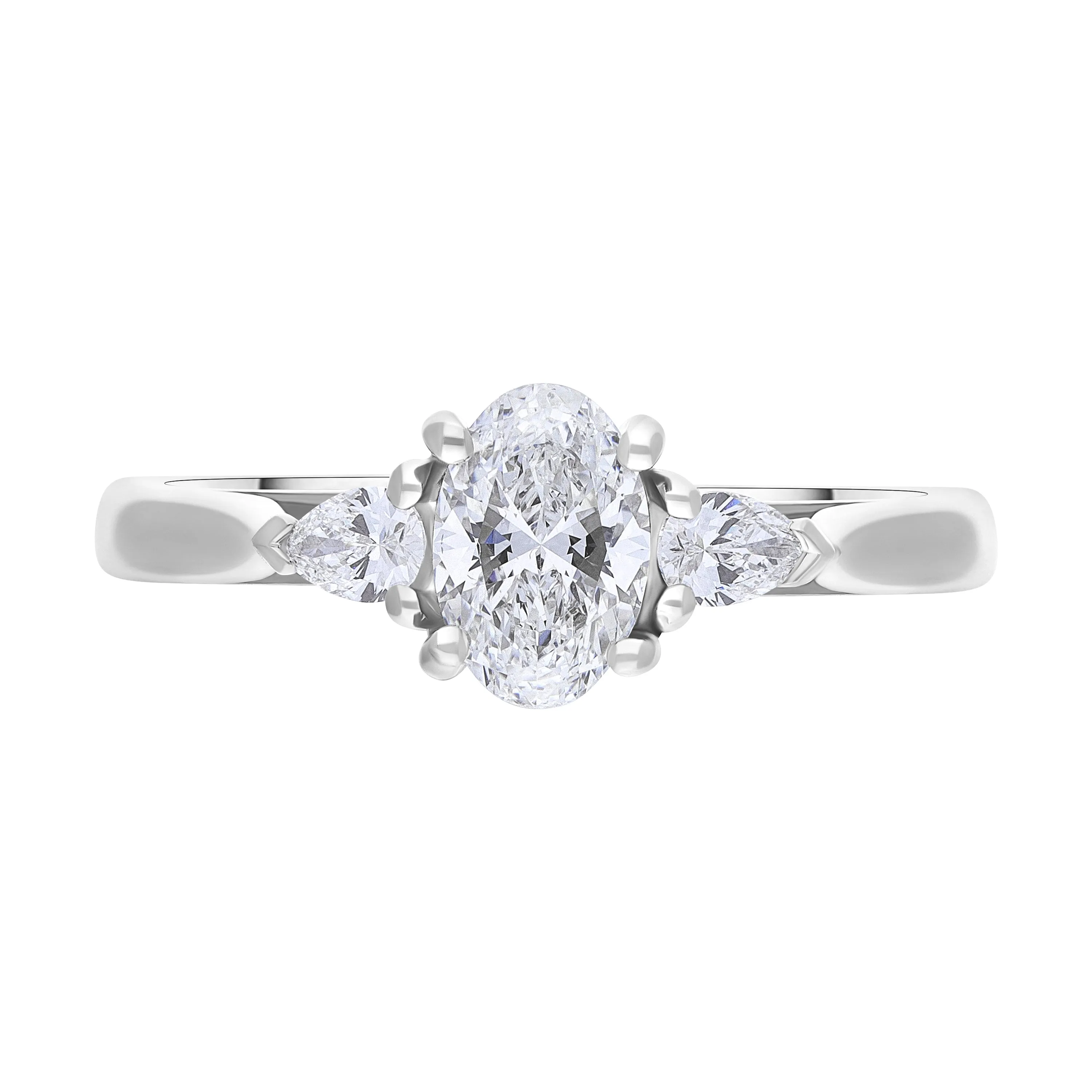 Platinum 0.65ct Diamond GIA Certified Three Stone Trilogy Ring