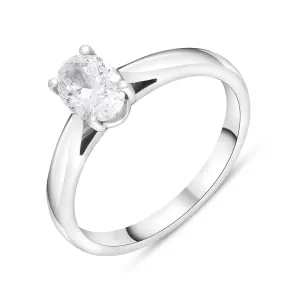 Platinum 0.70ct Diamond GIA Certified Oval Cut Solitaire Ring