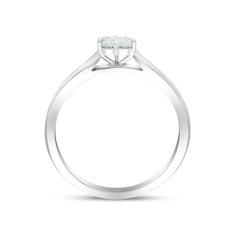Platinum 0.71ct Diamond Heart Cut Solitaire Ring