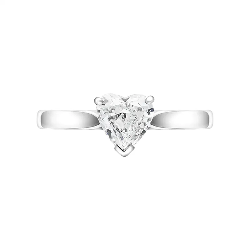 Platinum 0.71ct Diamond Heart Cut Solitaire Ring