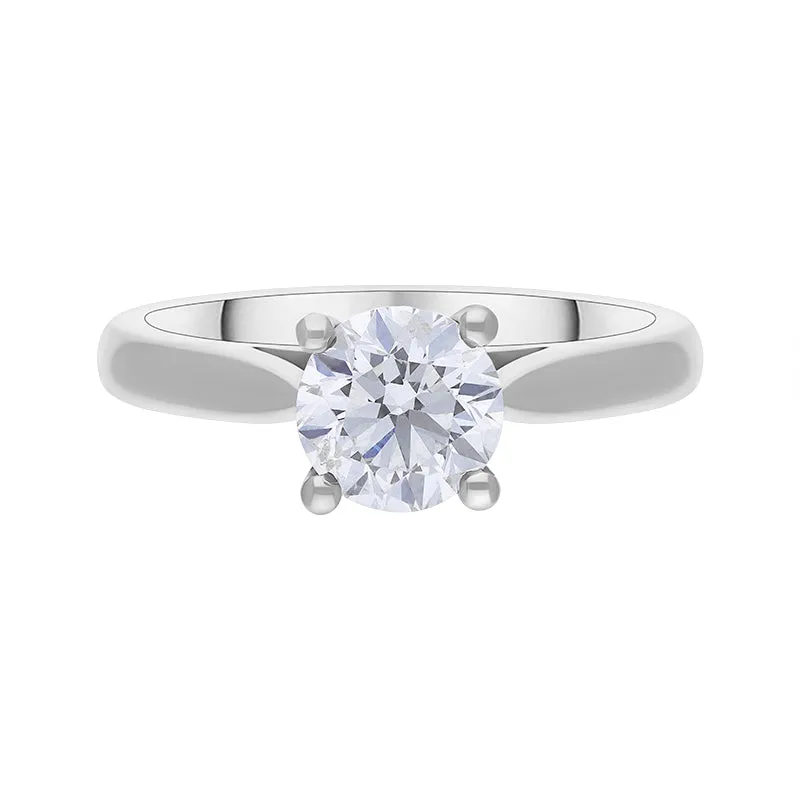 Platinum 1.00ct Diamond Round Brilliant Cut Solitaire Ring