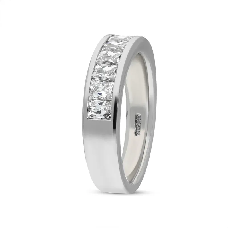 Platinum 1.16ct Diamond Channel Set Half Eternity Ring