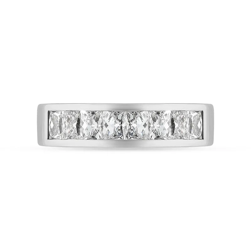 Platinum 1.16ct Diamond Channel Set Half Eternity Ring