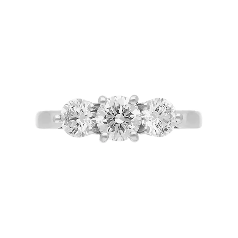 Platinum 1.26ct Diamond Three Stone Ring