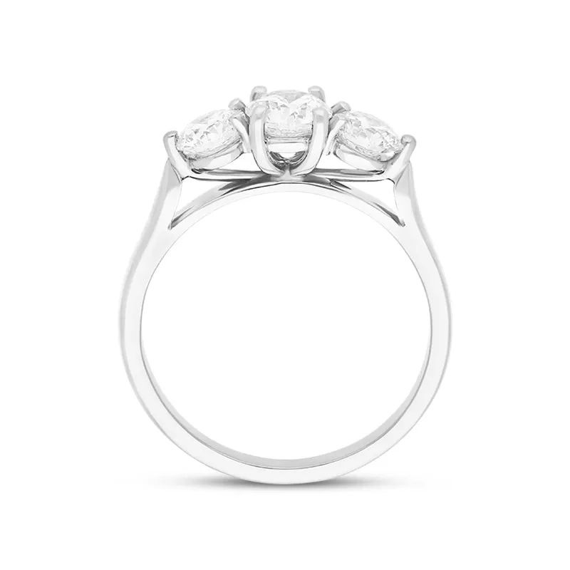 Platinum 1.26ct Diamond Three Stone Ring