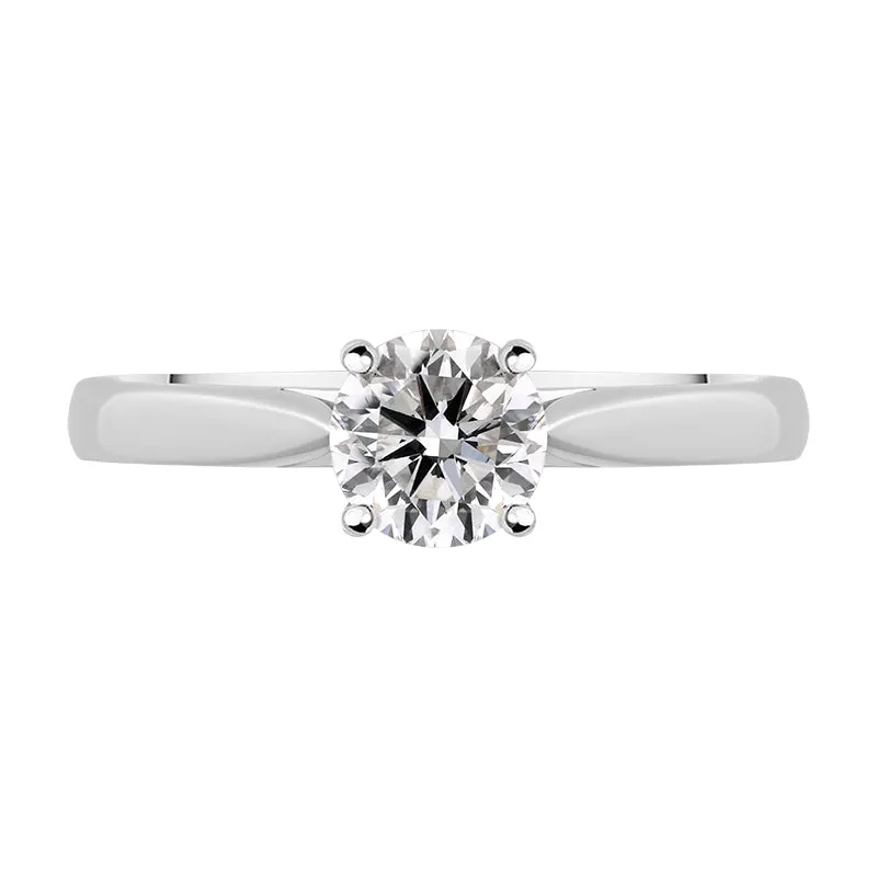 Platinum Diamond 0.70ct Round Brilliant Cut Solitaire Ring