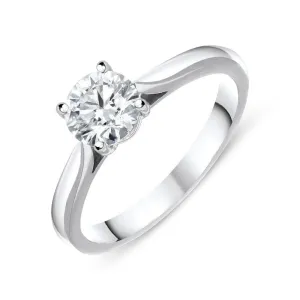 Platinum Diamond 0.70ct Round Brilliant Cut Solitaire Ring
