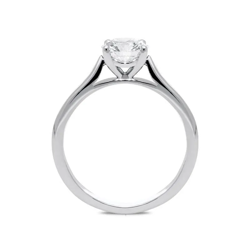 Platinum Diamond 0.70ct Round Brilliant Cut Solitaire Ring