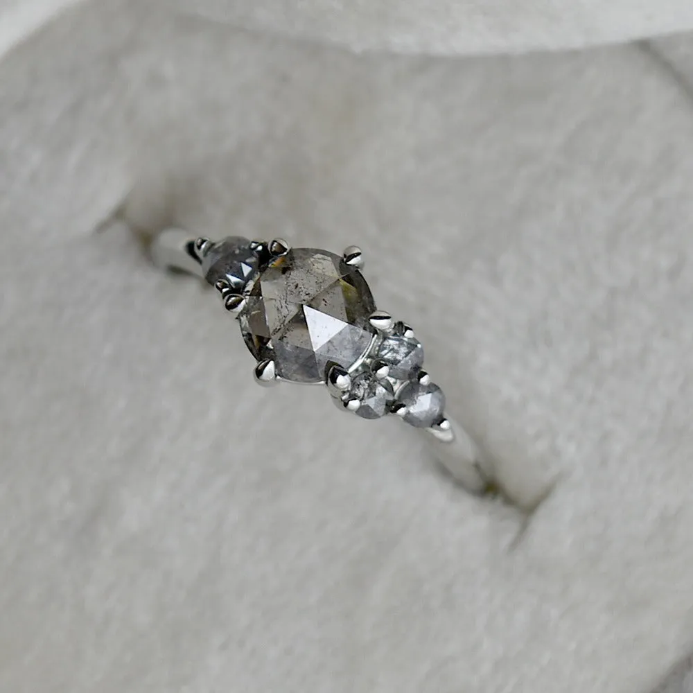 'Quinn' Cluster w/Salt & Pepper Diamonds