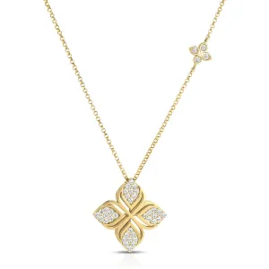 Roberto Coin 18ct Yellow Gold 0.41ct Diamond Arabesque Flower Collar Necklace