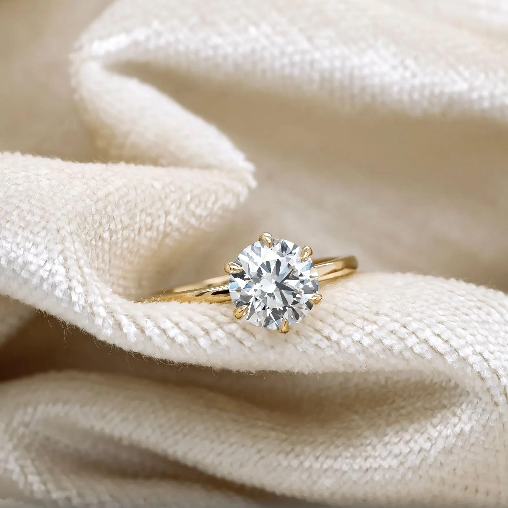Round Brilliant Lab Grown 6 Prong Solitaire