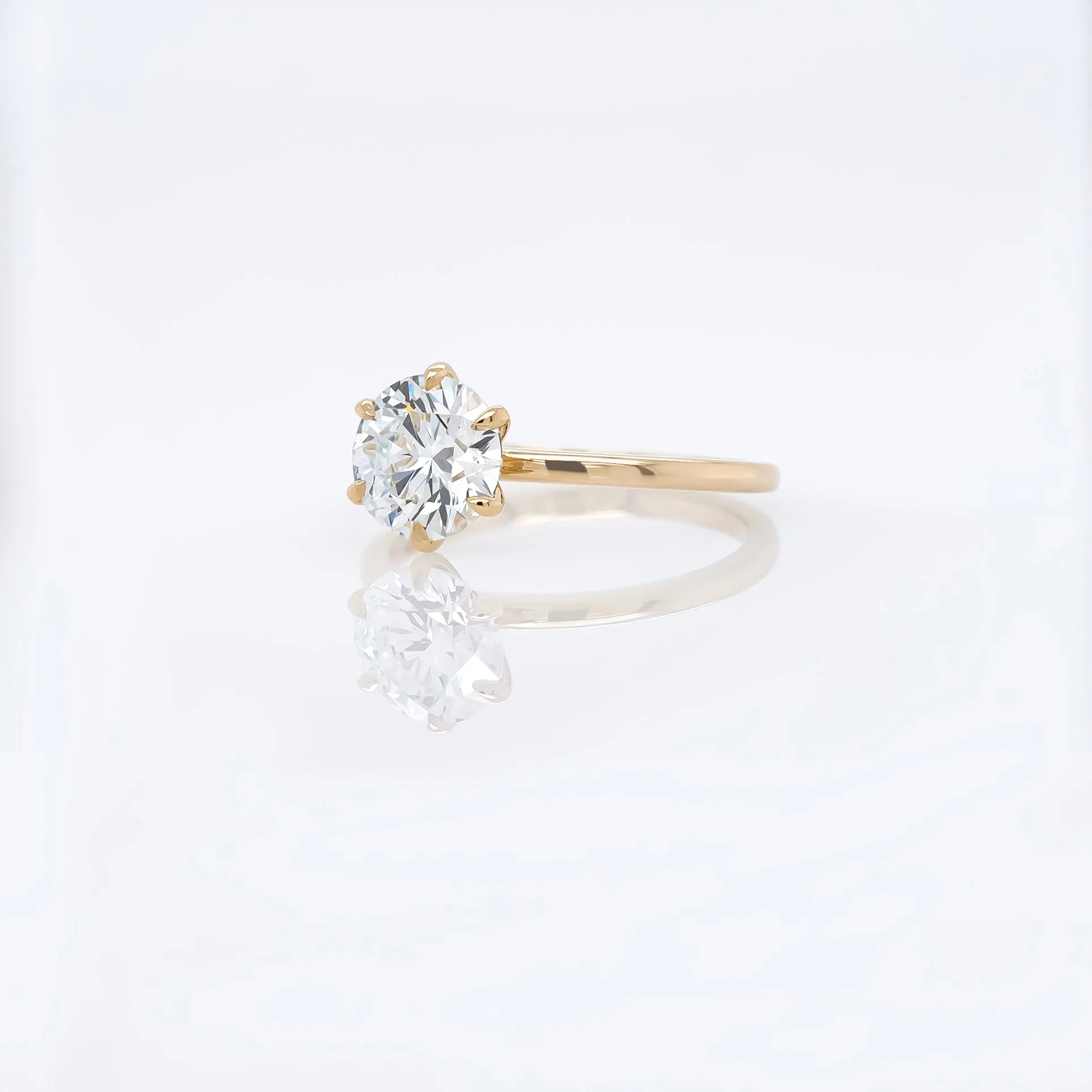 Round Brilliant Lab Grown 6 Prong Solitaire