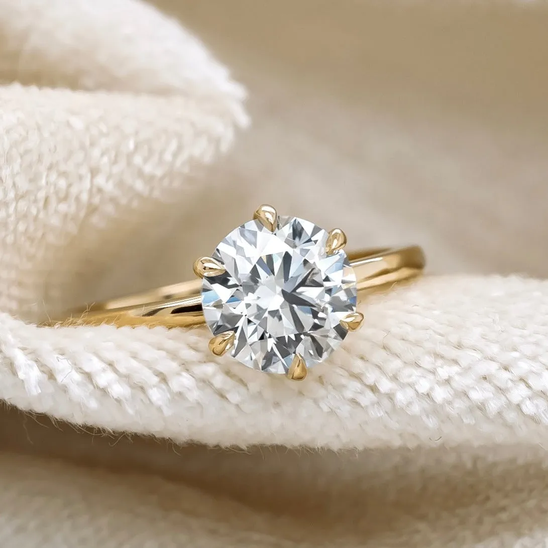 Round Brilliant Lab Grown 6 Prong Solitaire