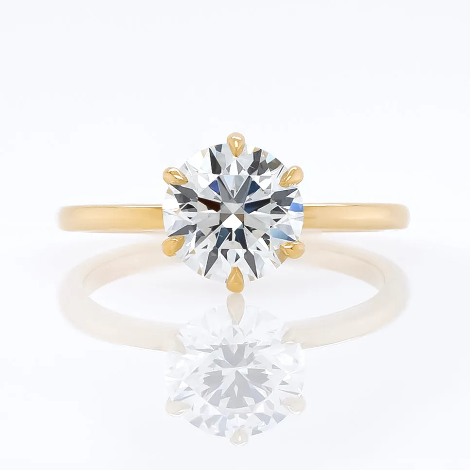 Round Brilliant Lab Grown 6 Prong Solitaire