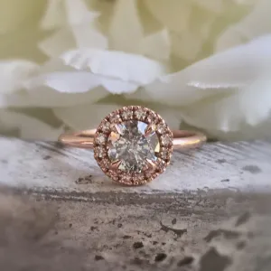 Salt and Pepper Brilliant Cut Engagement Ring