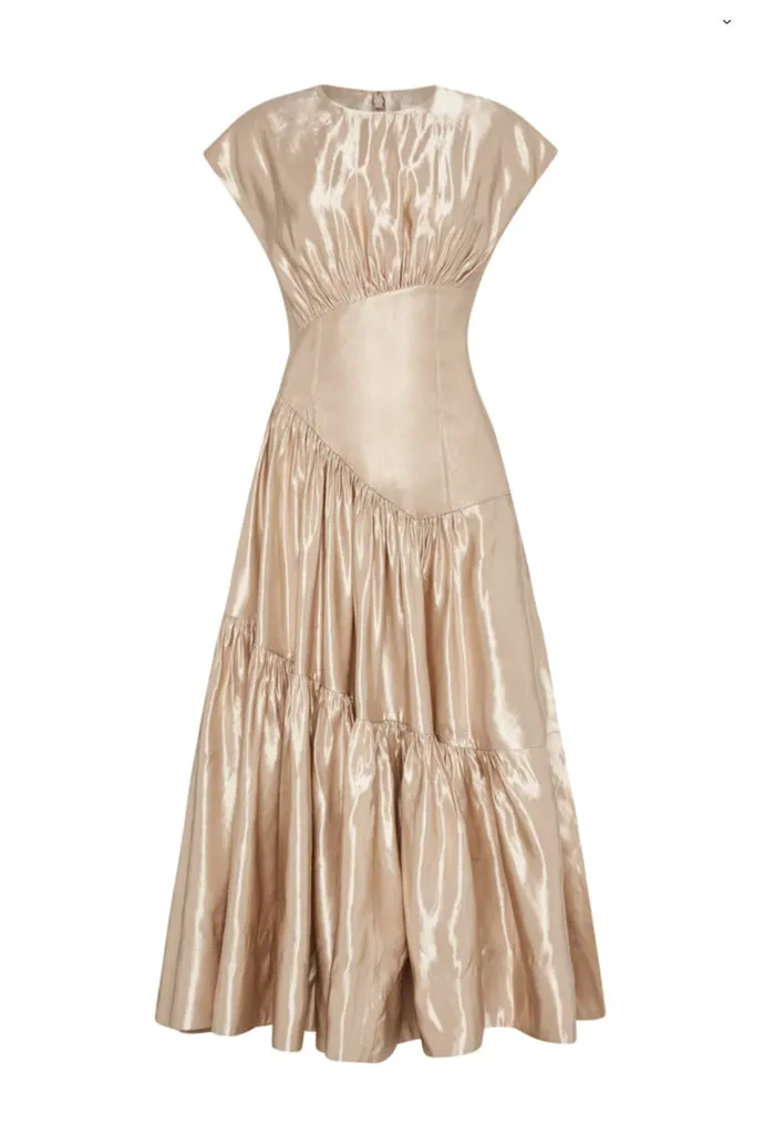 Serendipity Reflection Midi Dress Gold by Aje