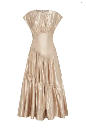 Serendipity Reflection Midi Dress Gold by Aje