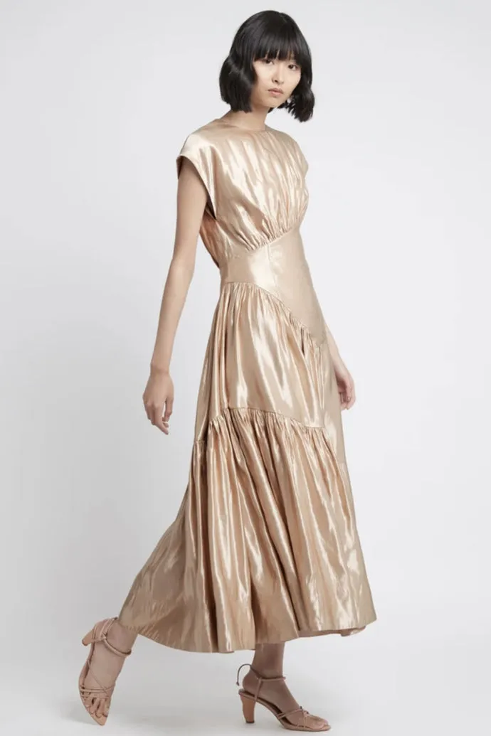 Serendipity Reflection Midi Dress Gold by Aje