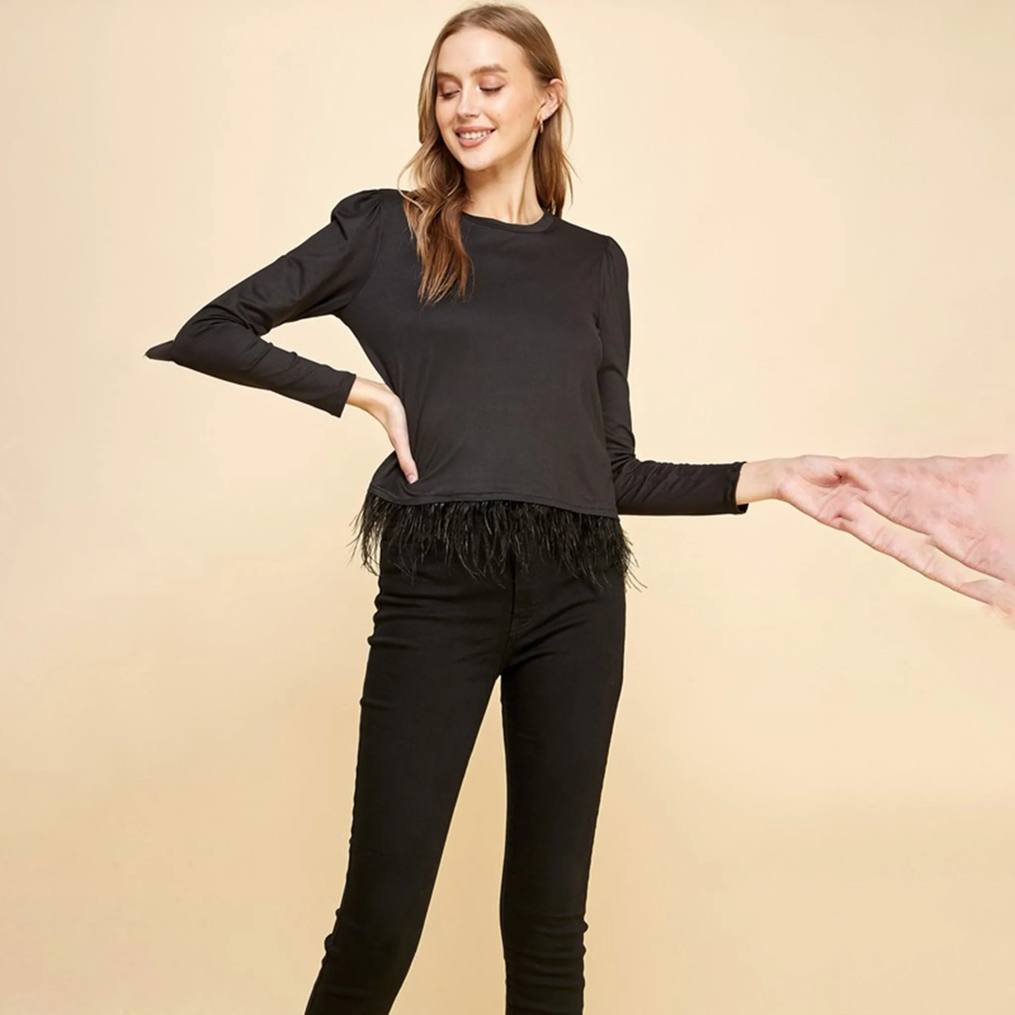 Solid Top With Detailed Waist
