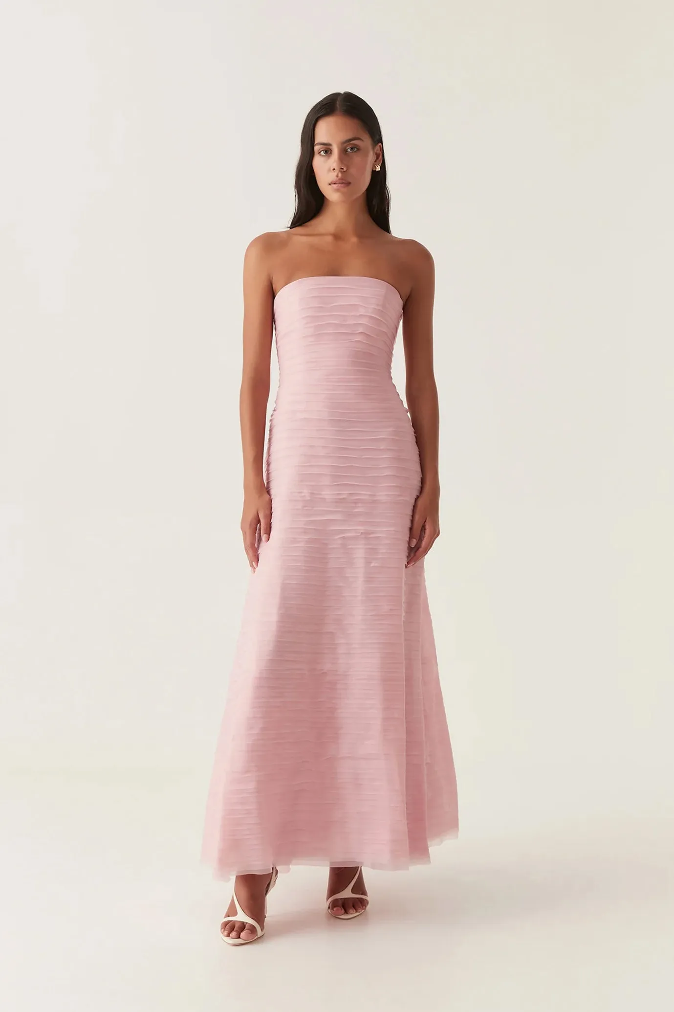 Soundscape Maxi Dress Chalk Pink by Aje