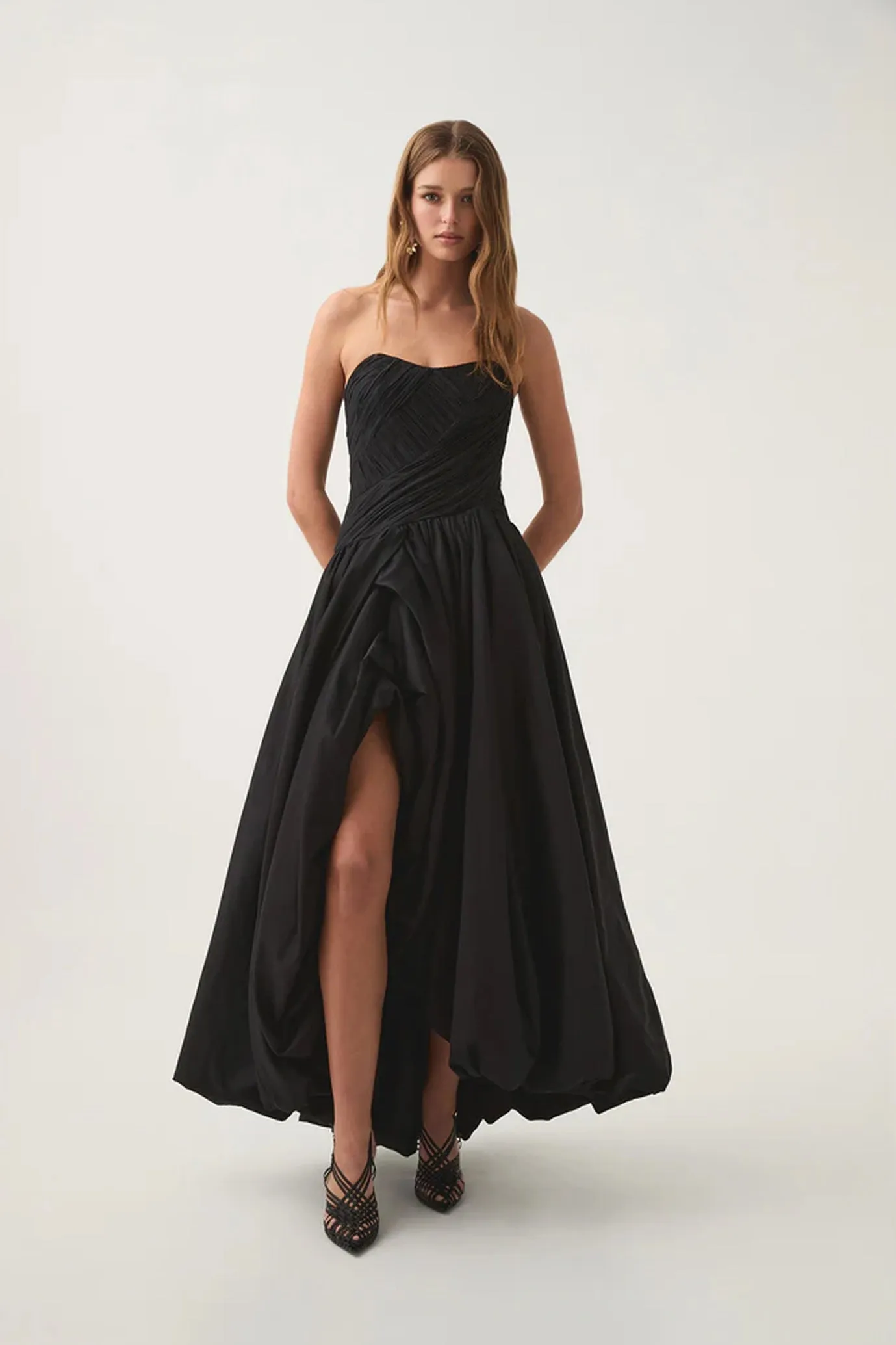 Spatial Asymmetric Strapless Gown by Aje
