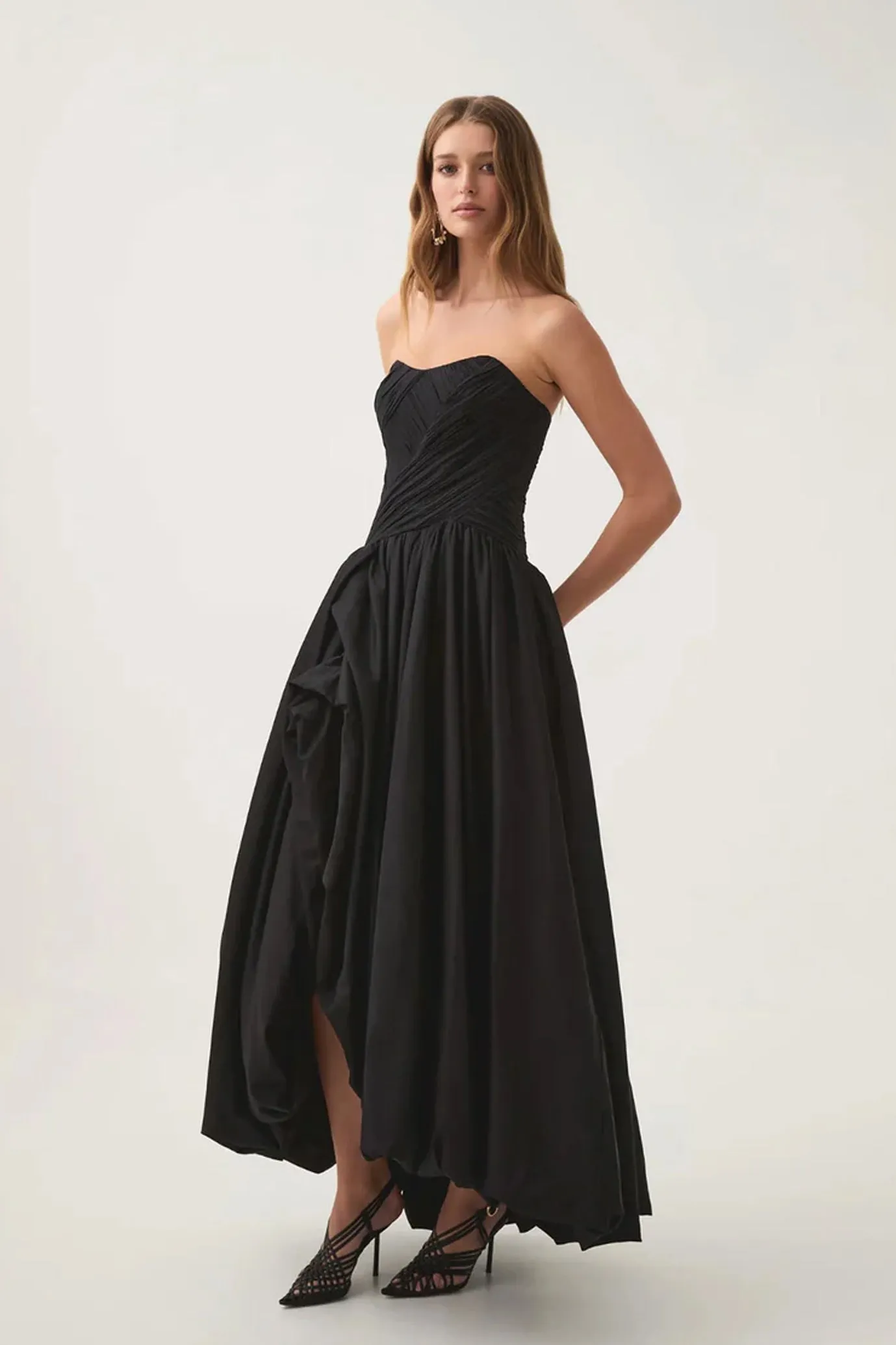 Spatial Asymmetric Strapless Gown by Aje