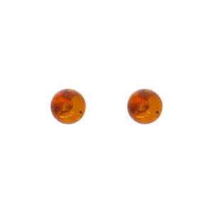 Sterling Silver Amber 6mm Ball Stud Earrings