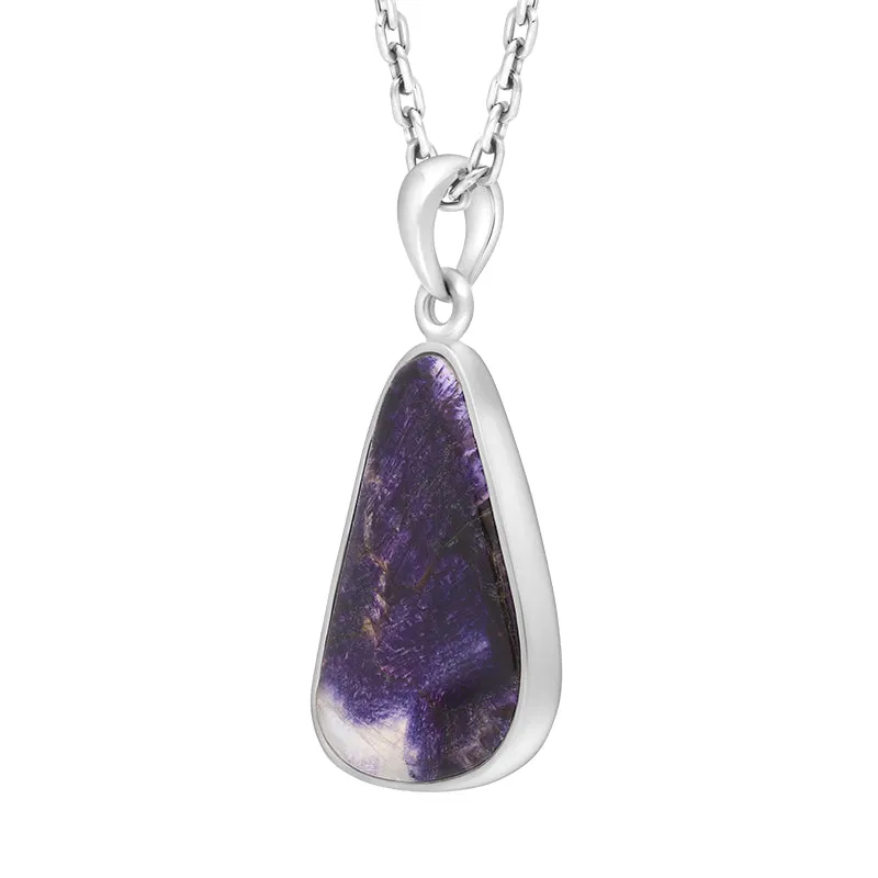 Sterling Silver Blue John Abstract Oval Necklace D