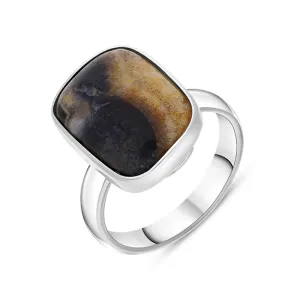 Sterling Silver Blue John Abstract Oval Ring D
