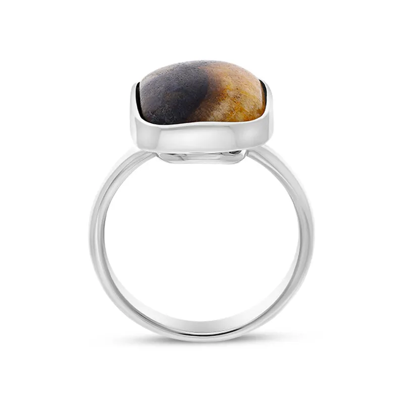 Sterling Silver Blue John Abstract Oval Ring D