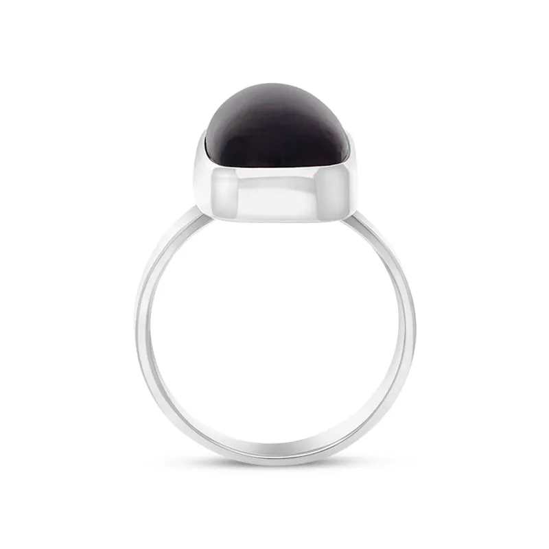 Sterling Silver Blue John Abstract Oval Shaped Ring D