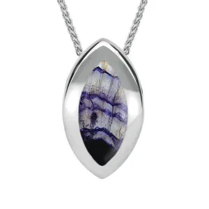 Sterling Silver Blue John Framed Marquise Necklace