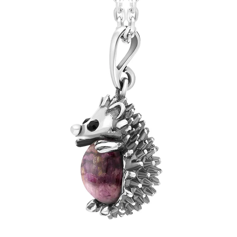 Sterling Silver Blue John Large Hedgehog Necklace