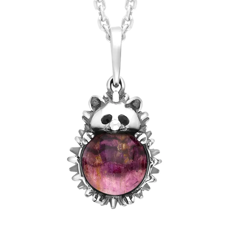 Sterling Silver Blue John Large Hedgehog Necklace