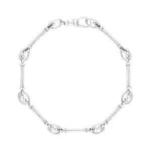 Sterling Silver Handmade Baton Link Bracelet
