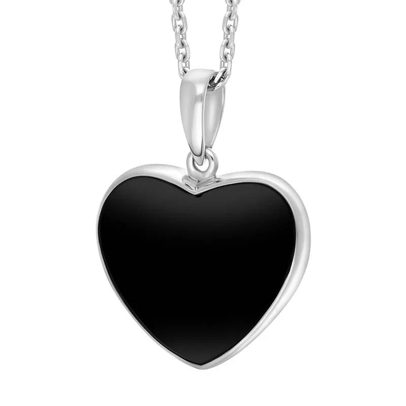 Sterling Silver Whitby Jet Heart Necklace