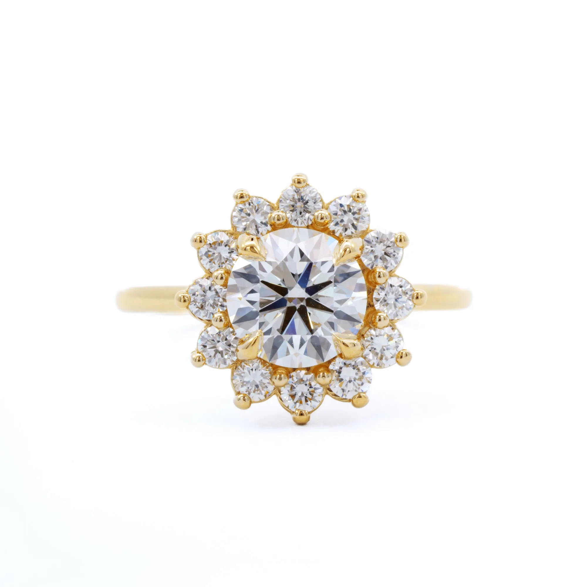 'Sunny' Diamond Halo Ring